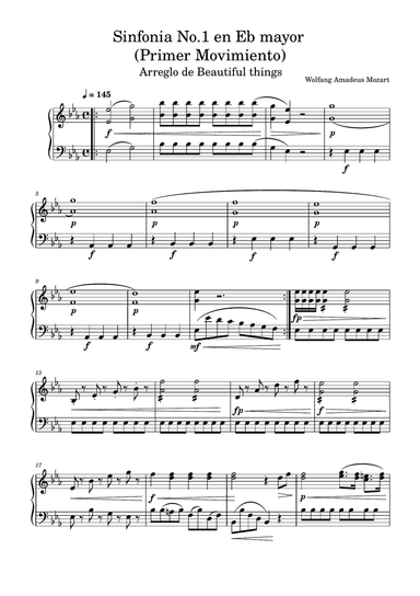 Sinfonía No.1 En Eb mayor (Primer Movimiento)-Wolfgang Amadeus Mozart
