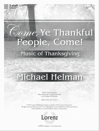 Come, Ye Thankful People, Come! (Digital Delivery)