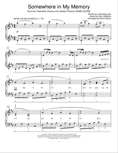 Somewhere In My Memory (arr. Mona Rejino)