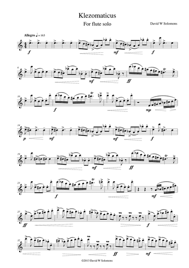 Klezomaticus for flute solo