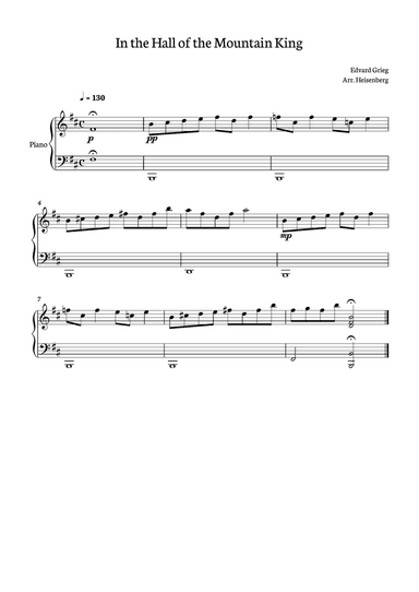 In The Hall of the Mountain King for piano solo