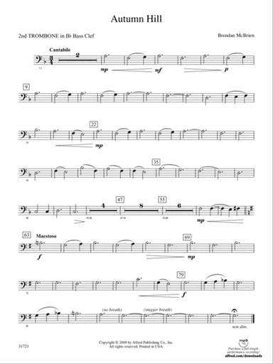 Autumn Hill: (wp) 2nd B-flat Trombone B.C.
