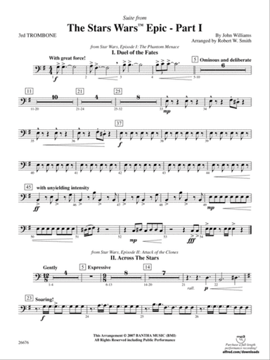 Suite from the Star Wars Epic -- Part I: 3rd Trombone