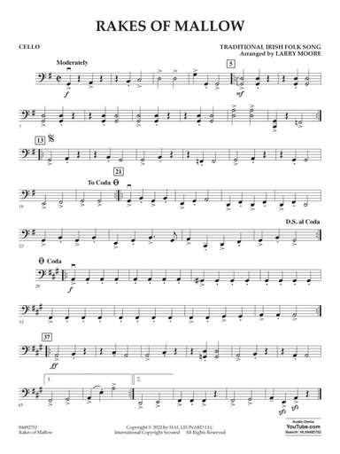 Rakes of Mallow (arr. Larry Moore) - Cello