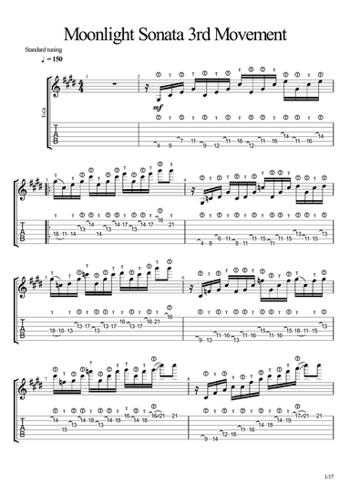 Moonlight Sonata C# Minor 3rd Movement solo