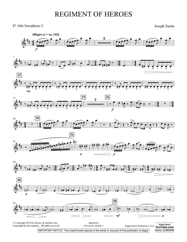 Regiment Of Heroes Windependence Artist Level - Eb Alto Saxophone 2