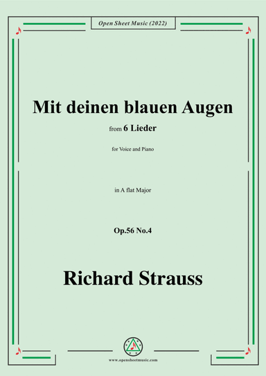 Richard Strauss-Mit deinen blauen Augen,in A flat Major
