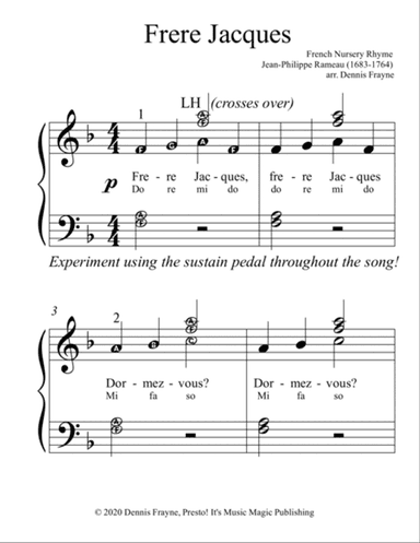 Frere Jacques (Are You Sleeping?) (big alpha note notation)