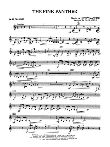 The Pink Panther: 1st B-flat Clarinet