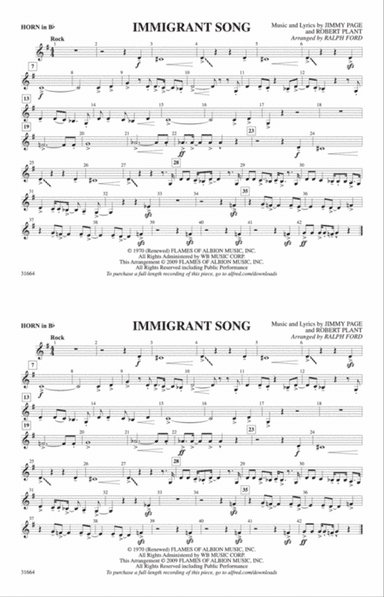 Immigrant Song: Horn in B flat