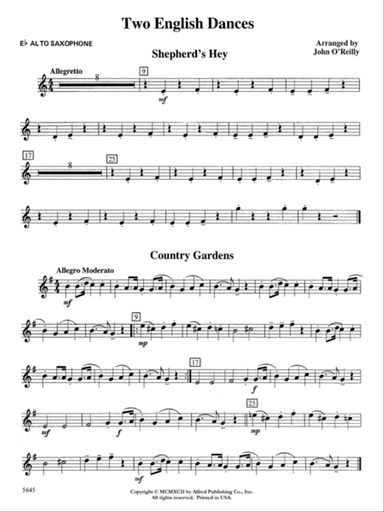 Two English Dances: E-flat Alto Saxophone