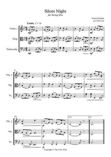 Silent Night: String Trio (Vln, Vla, Vc)