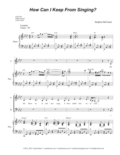 How Can I Keep From Singing? (SAB)
