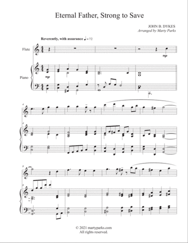 Eternal Father, Strong to Save (Flute-Piano)