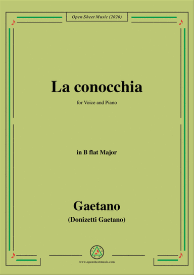 Donizetti-La conocchia,in B flat Major,for Voice and Piano