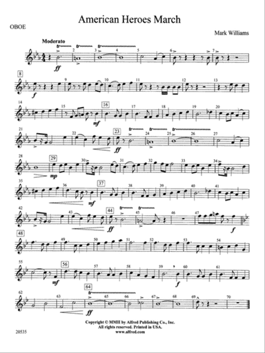 American Heroes March: Oboe