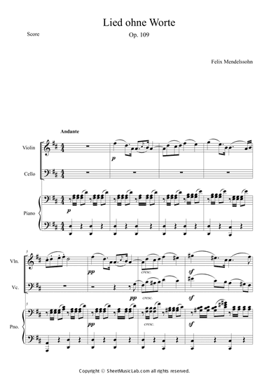 Lied ohne Worte. op. 109 Hard Version