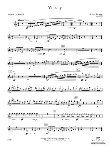 Velocity: 1st B-flat Clarinet