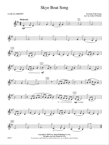 Skye Boat Song: 1st B-flat Clarinet
