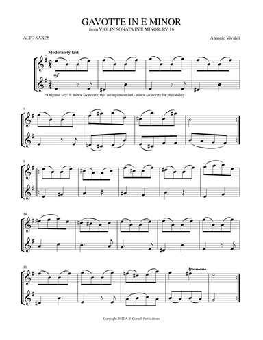 Gavotte in E Minor (from Violin Sonata in E Minor)