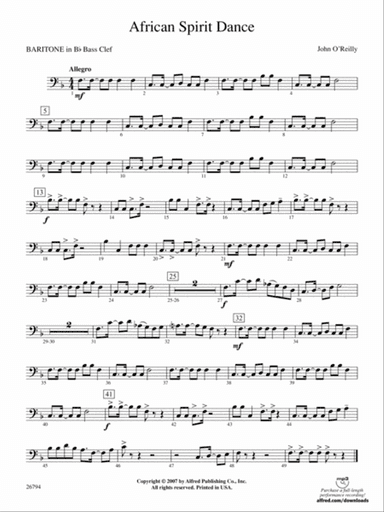 African Spirit Dance: (wp) B-flat Baritone B.C.