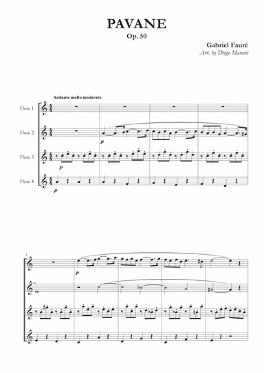 Pavane for Flute Quartet