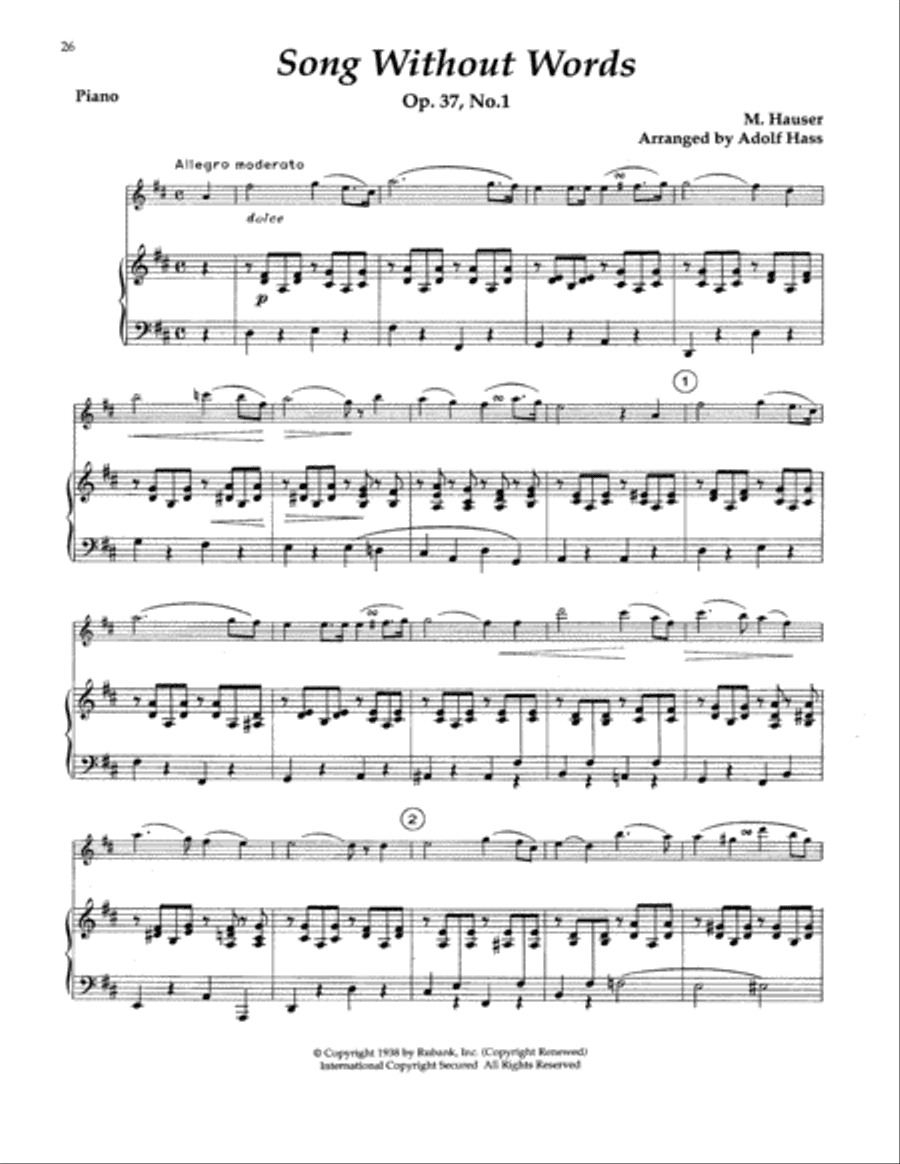 Song Without Words Op. 37, No. 1