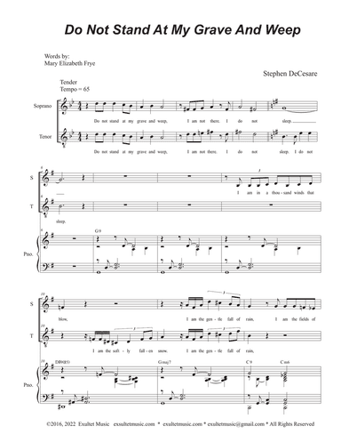 Do Not Stand At My Grave And Weep (Duet for Soprano and Tenor solo)