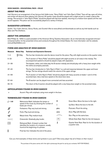 Irish Dances: Cello Educational Pack