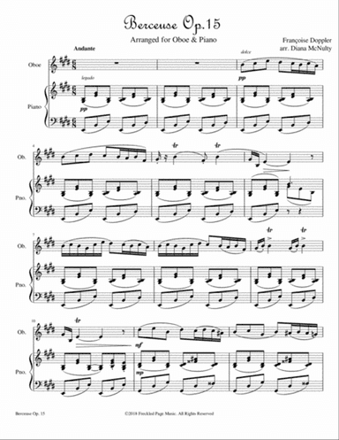 Berceuse Op.15 - for Oboe & Piano