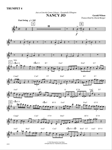 Nancy Jo: 4th B-flat Trumpet