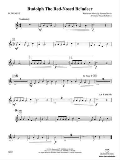 Rudolph the Red-Nosed Reindeer: 1st B-flat Trumpet