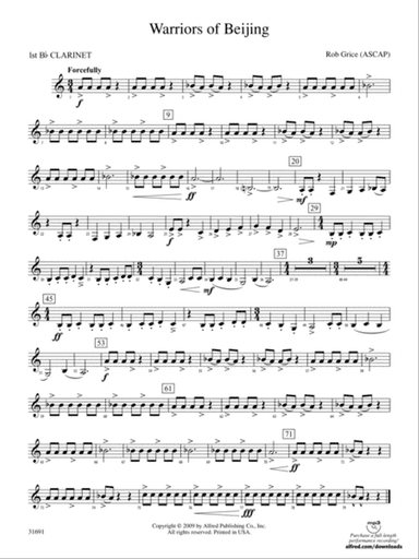 Warriors of Beijing: 1st B-flat Clarinet
