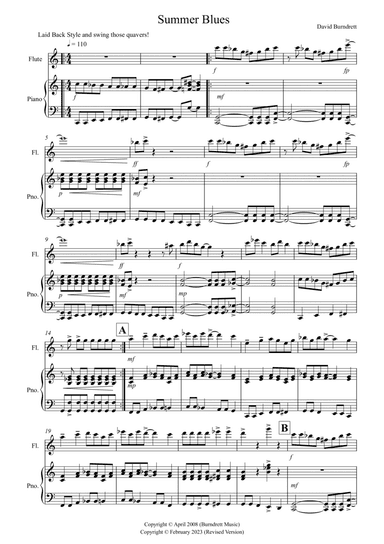 Summer Blues for Flute and Piano