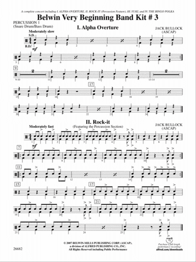Belwin Very Beginning Band Kit #3: 1st Percussion
