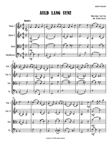 Auld Lang Syne - String Trio (optional vln2 or vla)