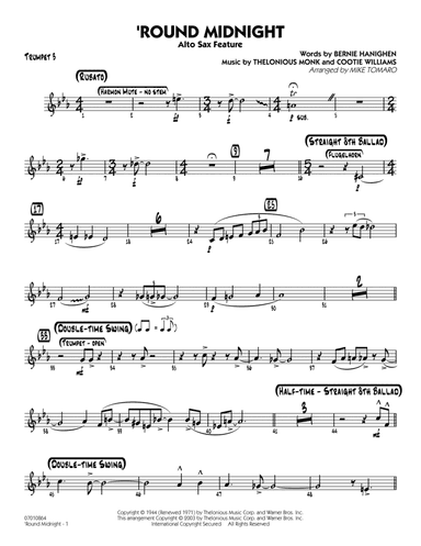 'Round Midnight (arr. Mike Tomaro) - Trumpet 3