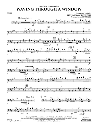 Waving Through a Window (from Dear Evan Hansen) (arr. Larry Moore) - Cello