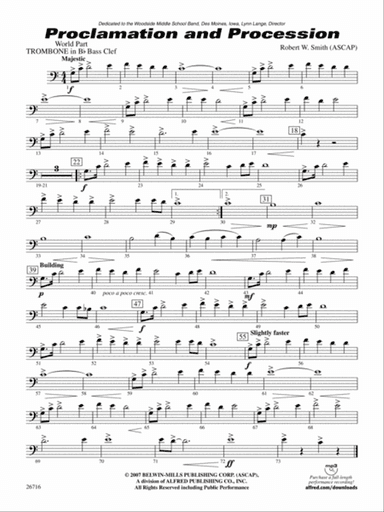 Proclamation and Procession: (wp) 1st B-flat Trombone B.C.