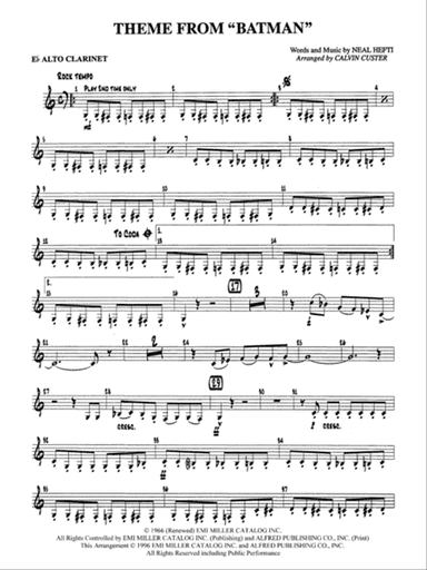 Batman Theme: E-flat Alto Clarinet