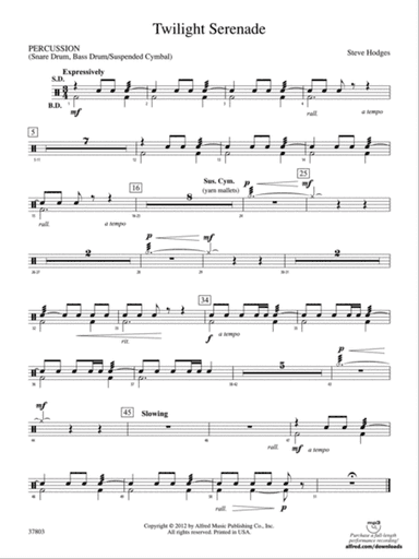 Twilight Serenade: 1st Percussion