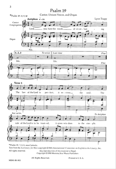 Psalm 19/Gospel Acclamation (Choral Score)