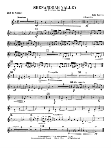 Shenandoah Valley: 2nd B-flat Cornet