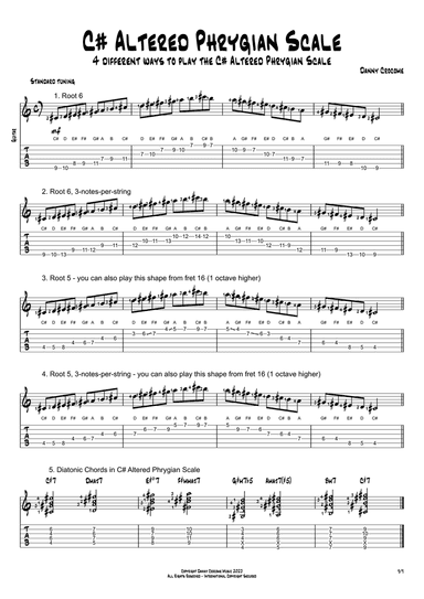 C# Altered Phrygian Scale (4 Ways to Play)