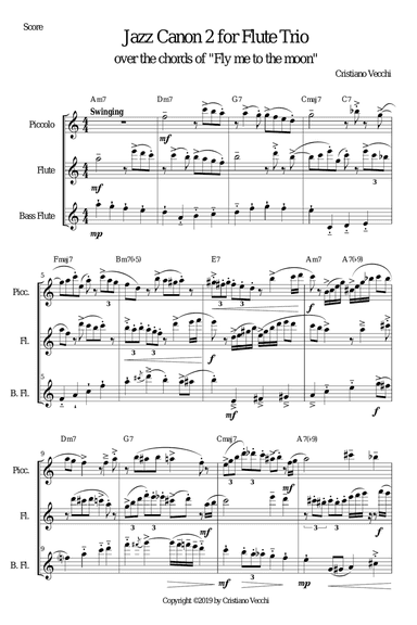 Jazz Canon 2 for Flute Trio