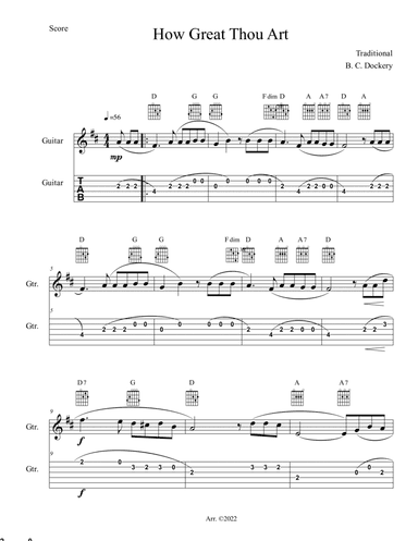 How Great Thou Art (Guitar Solo with TAB)