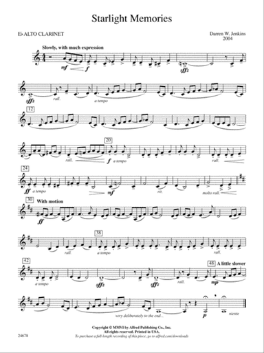 Starlight Memories: E-flat Alto Clarinet