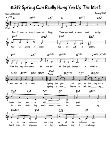 Spring Can Really Hang You Up The Most