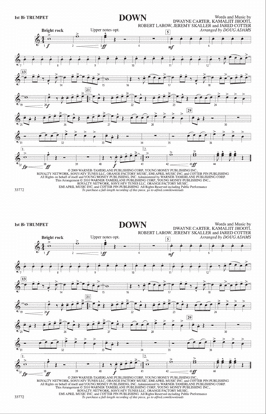 Down: 1st B-flat Trumpet