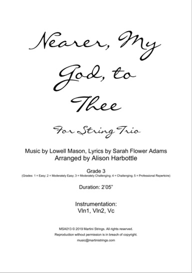 Nearer, My God, to Thee - string trio